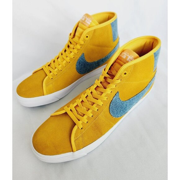14 MEN\'S NIKE Blazer Mid PRO FD0269-700 YELLOW / WHITE TRAINING main image 5